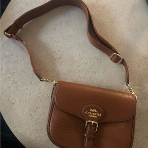 Coach Brown Crossbody Bag with Gold Hardware